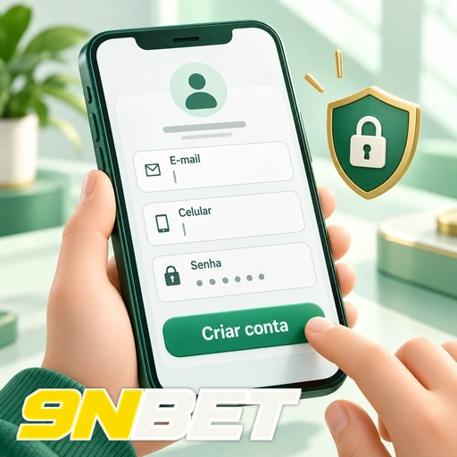 9NBET — ilustração de preenchimento de formulário para criar uma conta no celular